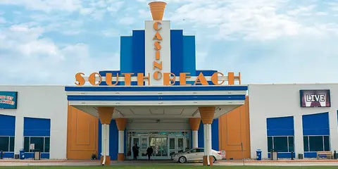 The front of South Beach Casino & Resort and its hotel wing